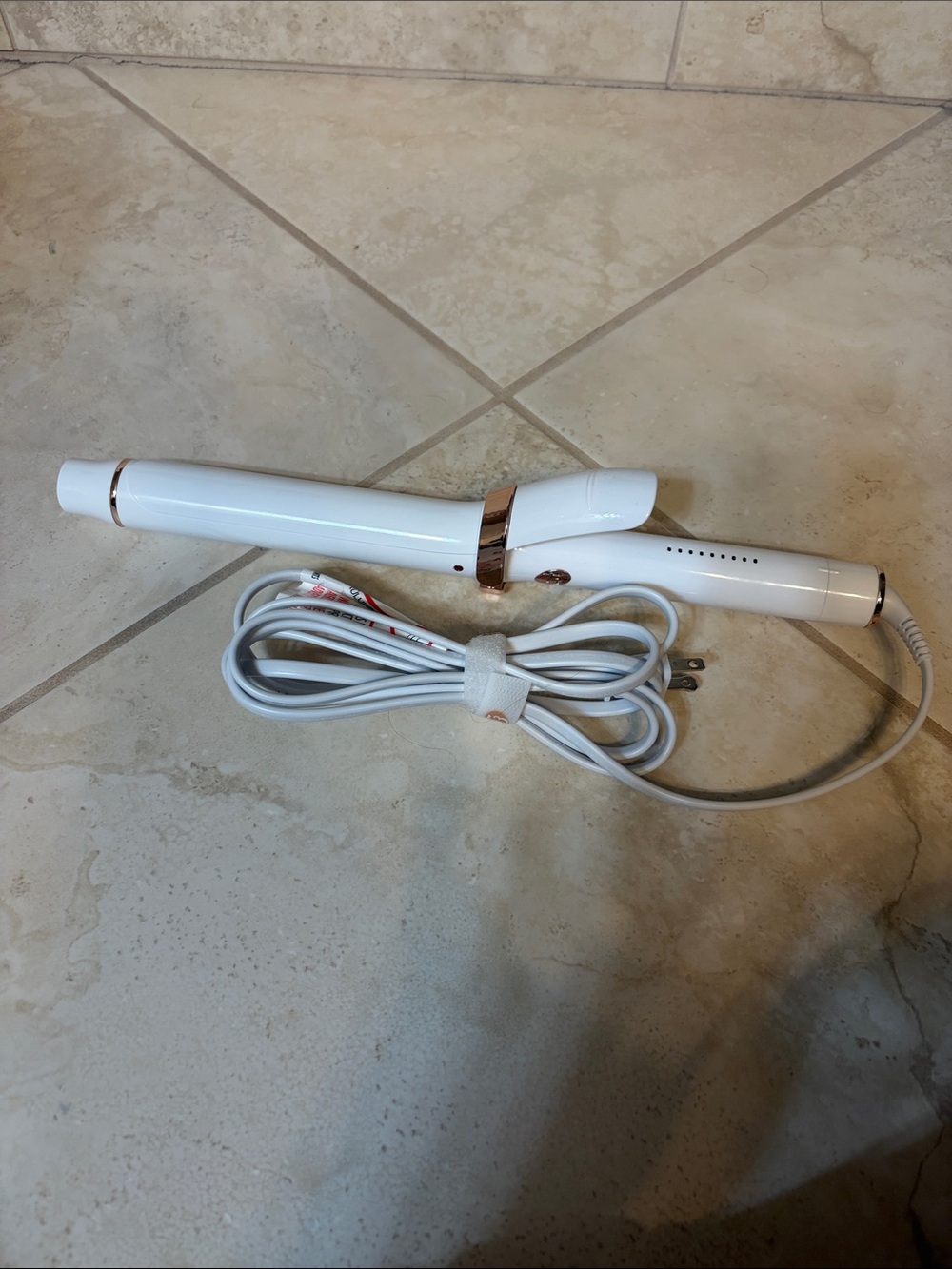 T3 White and Rose Gold Ceramic Curling Iron